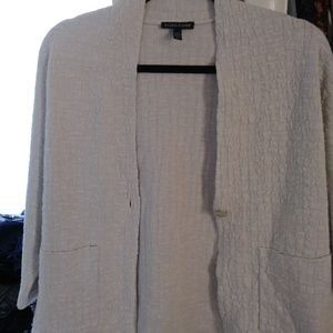 Eileen Fisher Open Front Organic Linen Cardigan